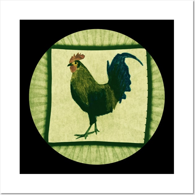 Little Red Rooster Green Wall Art by Zachfan1212